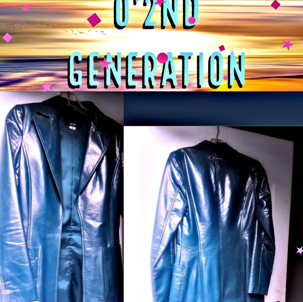 O'2nd Generation Teal LeatherJacket - Picture 2 of 5